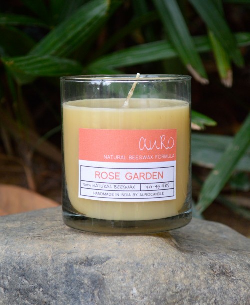 Rose Garden Beeswax Candle