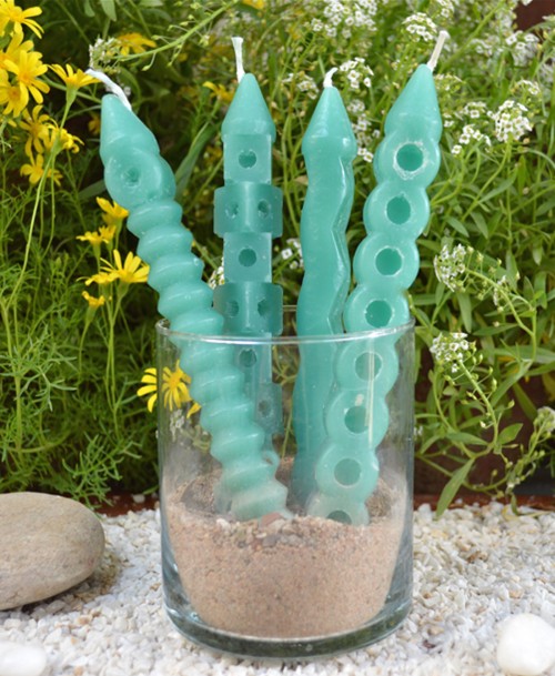 The tropical candle centerpiece ( dark green )