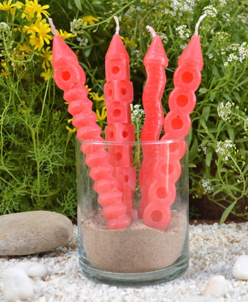 The tropical candle centerpiece (red)