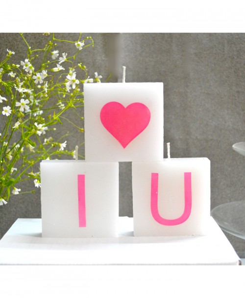 Word Candle (I heart you )